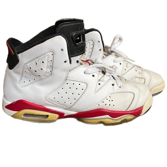 Nike Air Jordan VI Retro 2010 White Red Shoes Sneakers 6Y